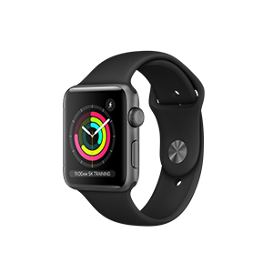 Applewatch-Series3 GPS-SpaceGreyAluminiumCaseBlackSportBand